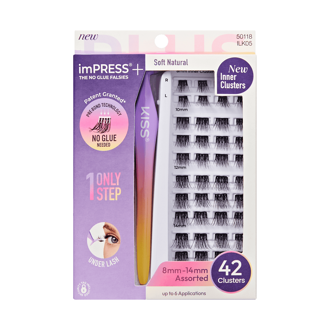 imPRESS+ Press On Self Adhesive Eyelashes - Soft Natural